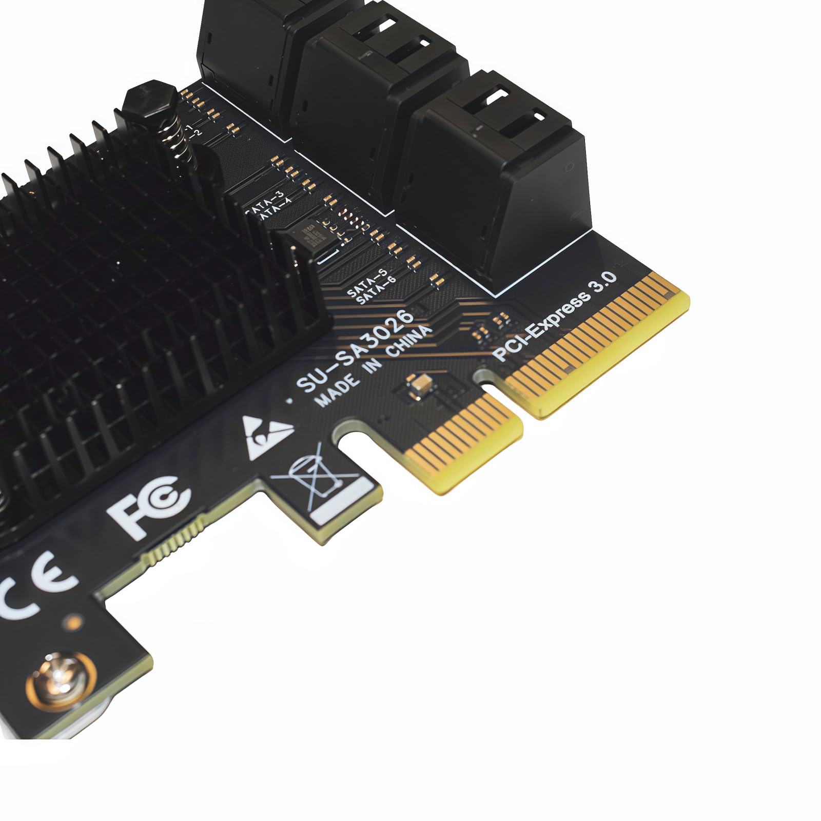 PCIe zu SATA III Erweiterungskarte, 6 Port SATA 3 6Gbps PCI Express 3.0 x4 Controller Karte mit Soft-RAID Unterstützung für Desktop PC & Server