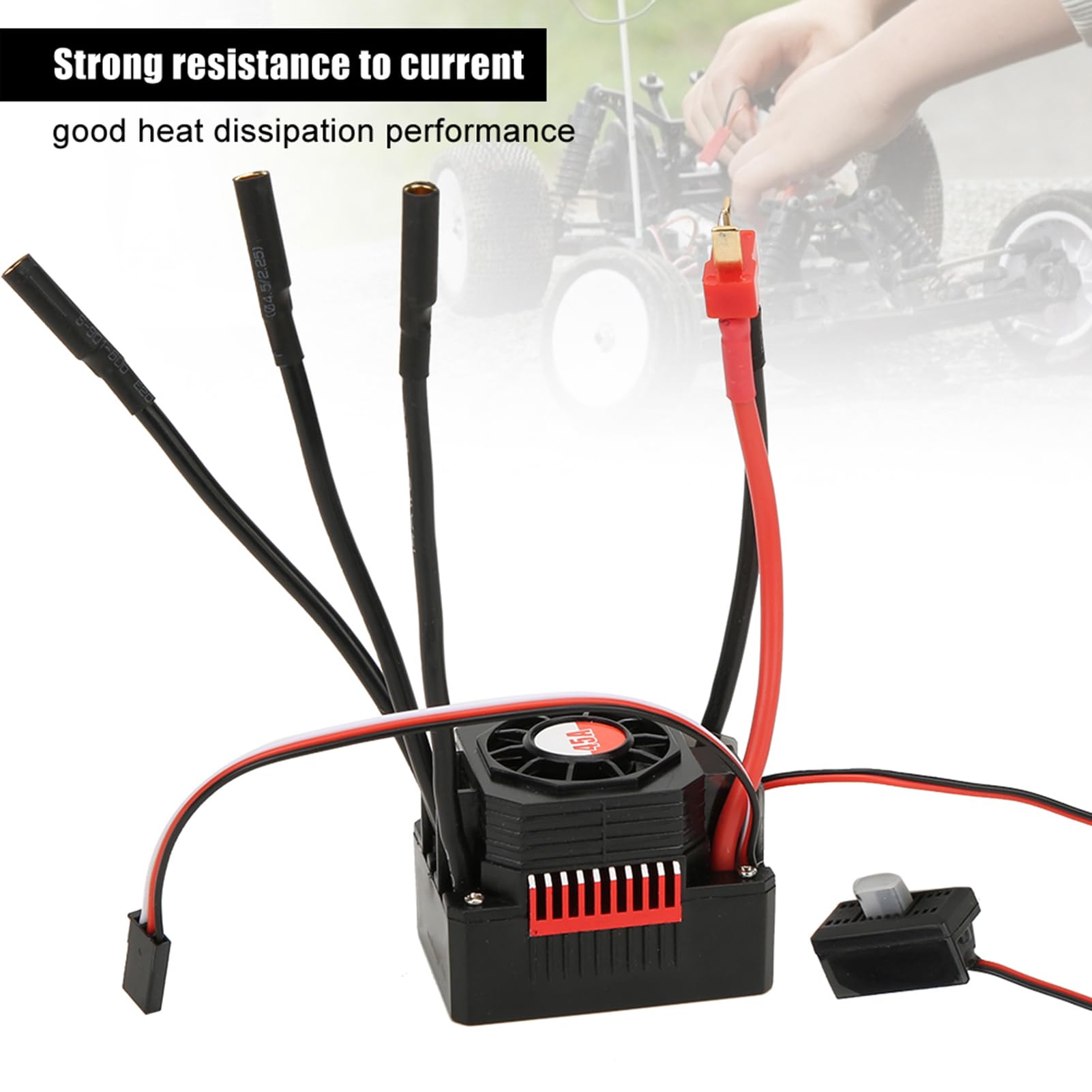 SURPASS 45A Wodoodporny, odporny na kurz elektryczny regulator prędkości ESC RC Akcesoria do samochodów 1/10 Bezczujnikowy silnik bezszczotkowy Czerwony Czarny 51,5 x 38,5 x 38,5