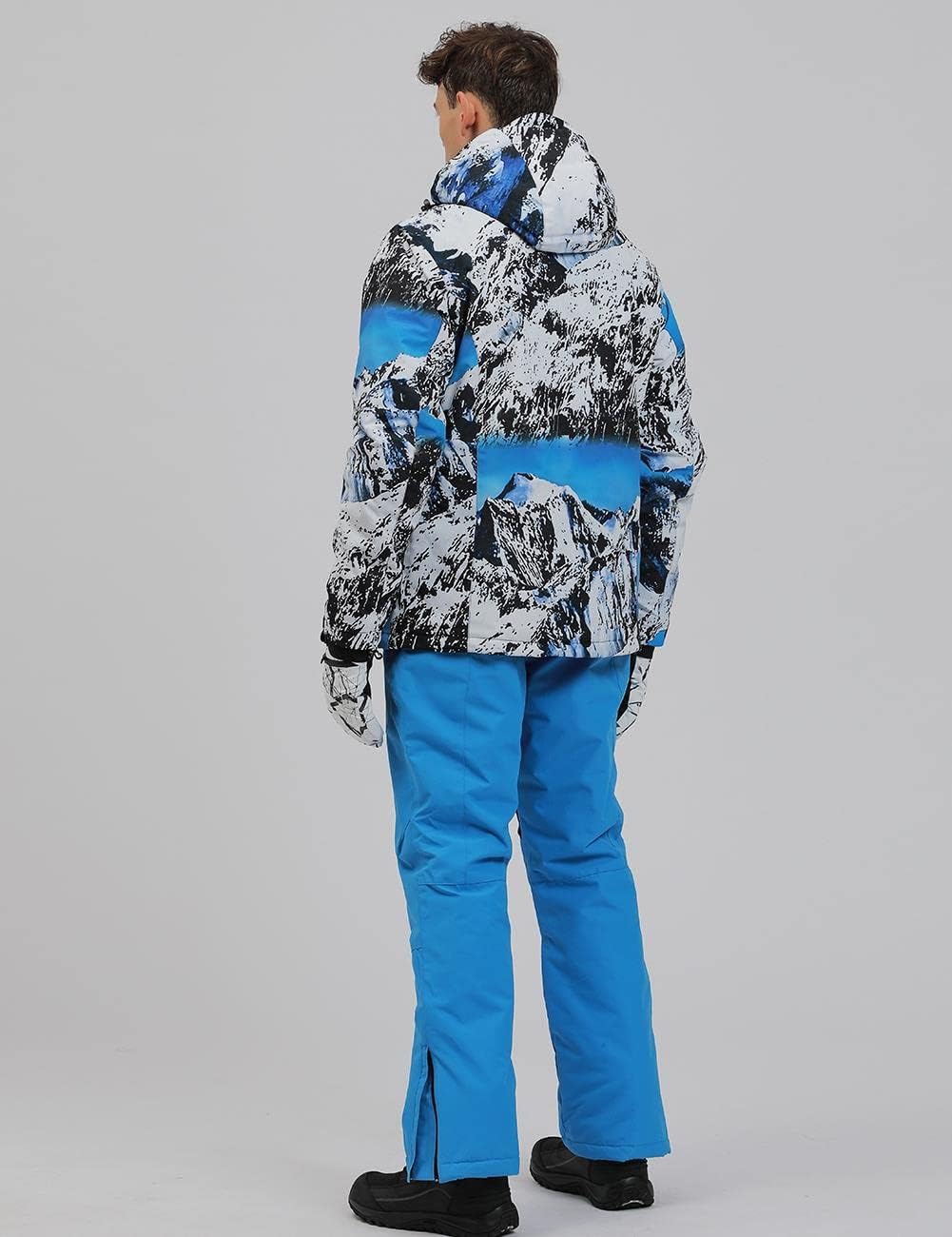 Men's Ski Suit Waterproof Snow Suits Two Piece Snowboard Jacket and Pants Set Outdoor Windproof Winter Warm Snowsuits