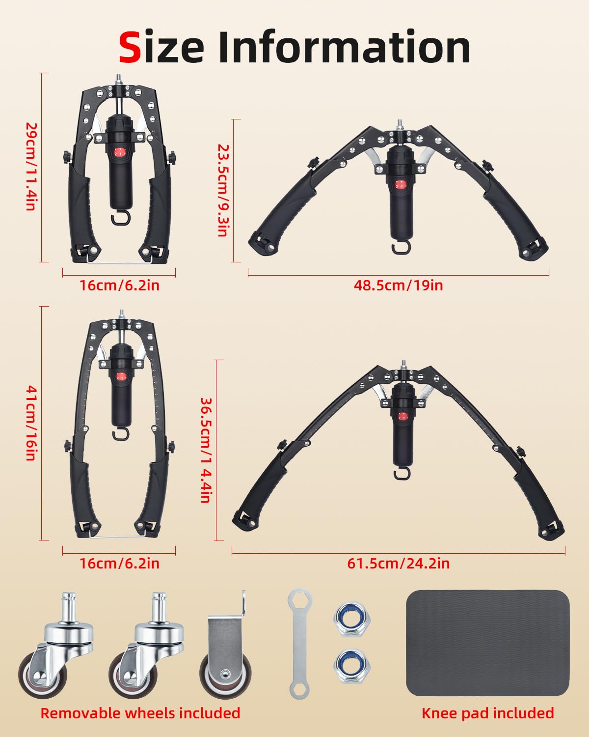 Abahub Resistenza Arm Trainer,Attrezzo per Pettorali Idraulico 10-200 kg | 22–440 lbs Regolabile Attrezzo per Pettorali Uomo,Arm blaster,Allenamento Addominale,Allenamento Casa/Ufficio/Viaggio