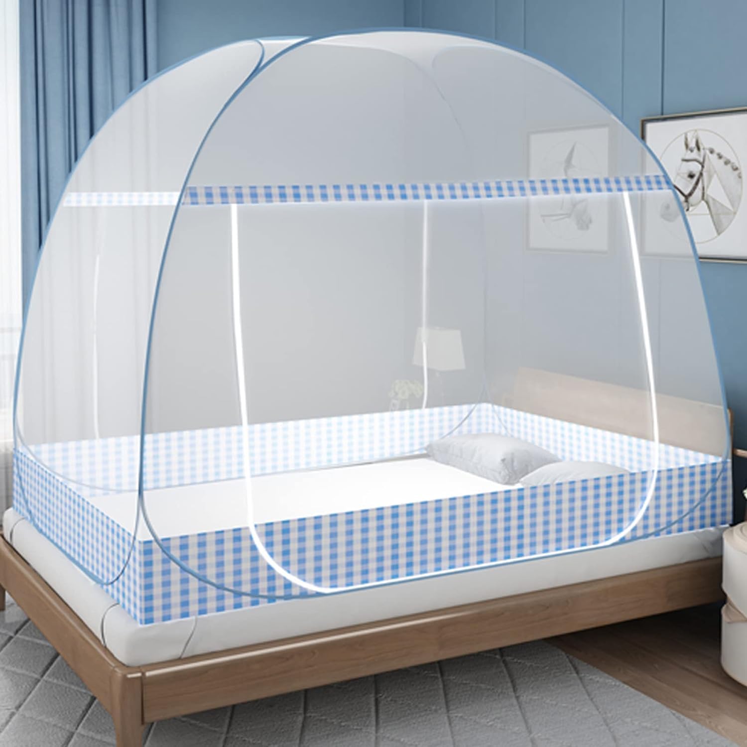 Moskitiera składana moskitiera, przenośna moskitiera do sypialni, instalacja moskitiery (1,2 x 1,9 m)