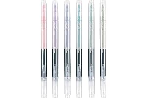 Highlighter and Pen Combo Efficiency: 6-in-1 Pastel & Black Color Pens