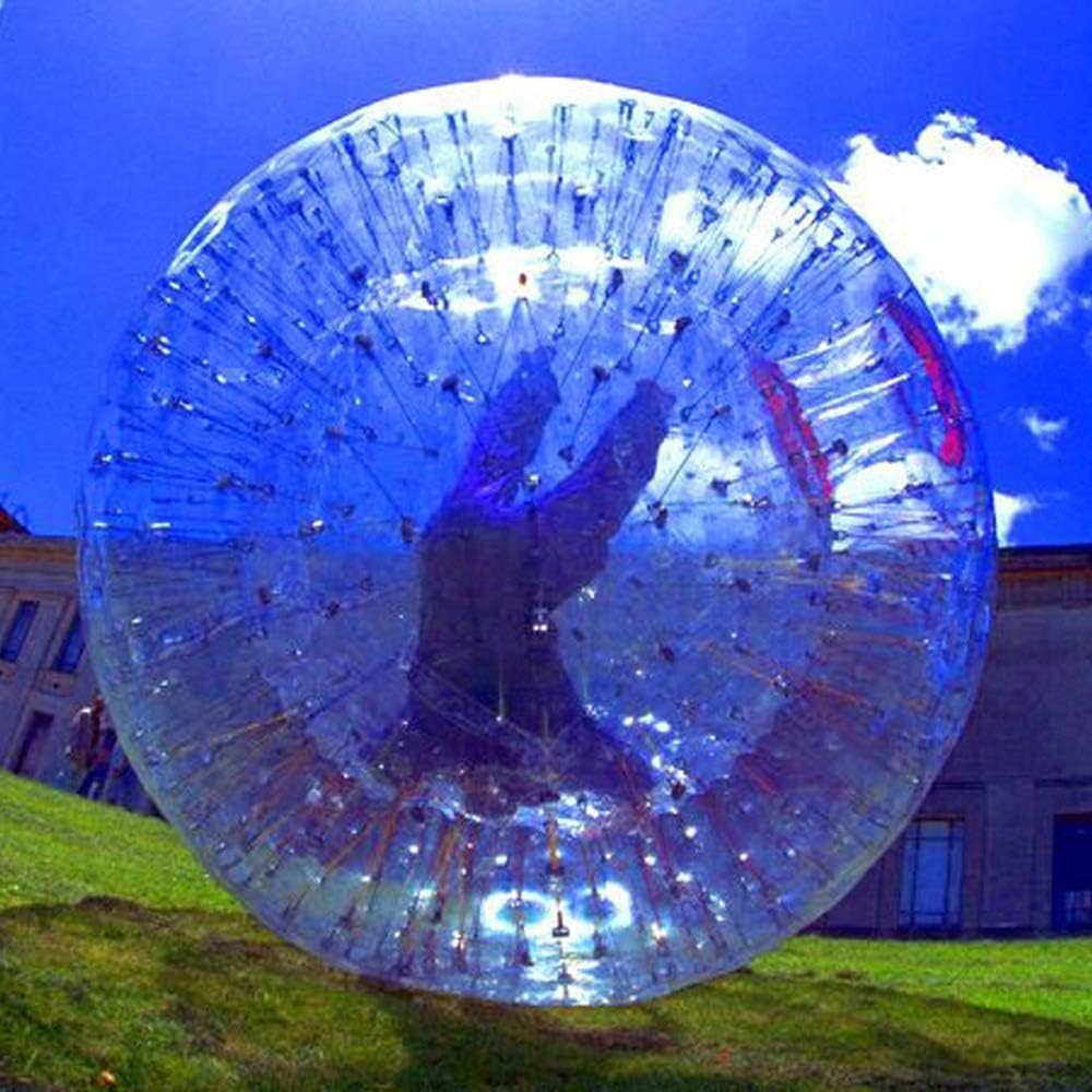 "Human Hamster Ball Kids 2.5M/8.2ft Human Bubble Ball Clear Inflatable Get Inside Zip Up for Outdoor Grass, Backyard"