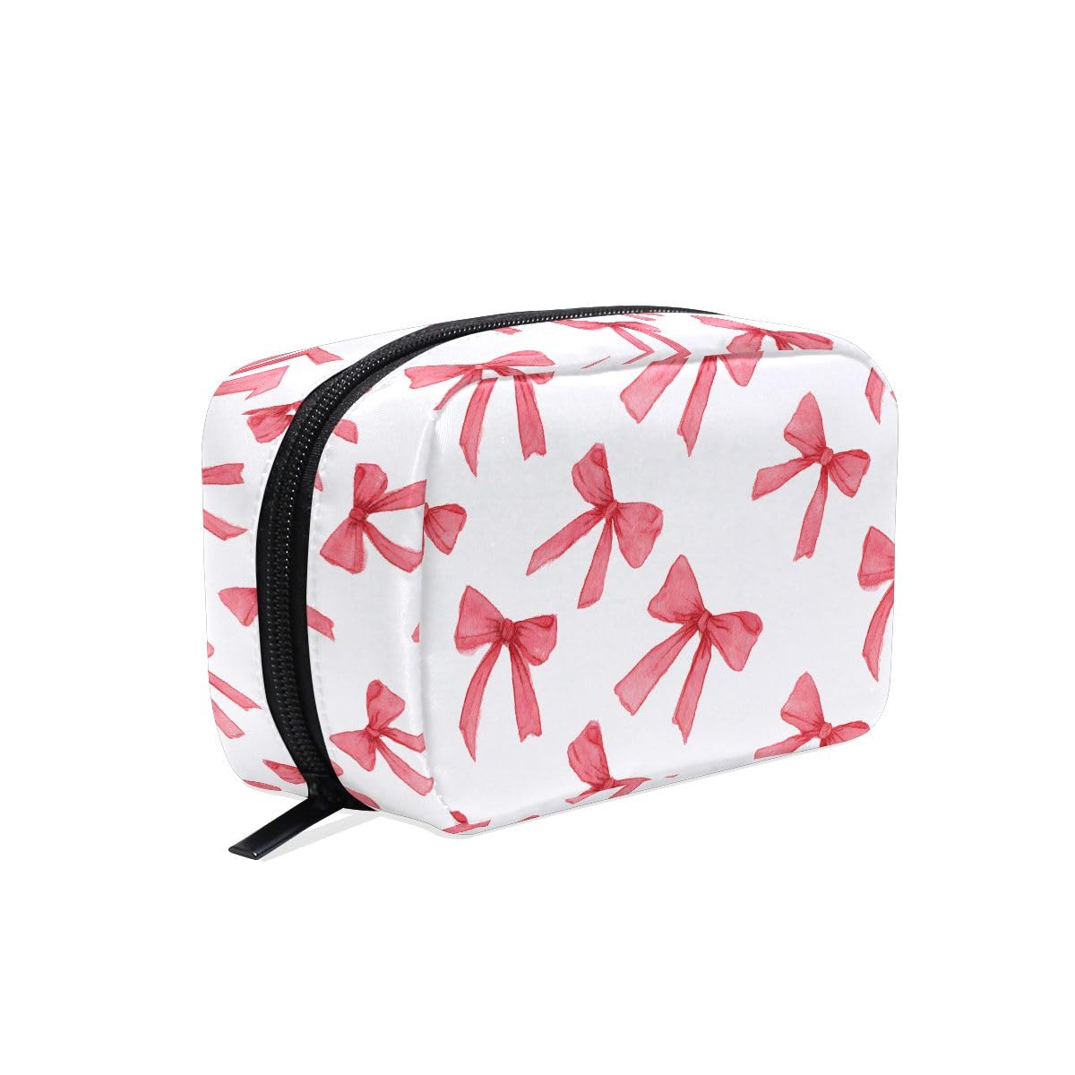 ALAZA Women's Cosmetic Bag Makeup Bag Red bow for Women Travel Cosmetic Pouch Brush Bag