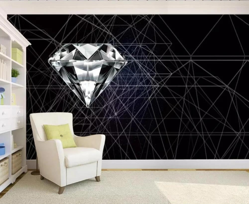 Papier peint diamant 3D ILIYA pour créer un mur de fond de chambre cocooning