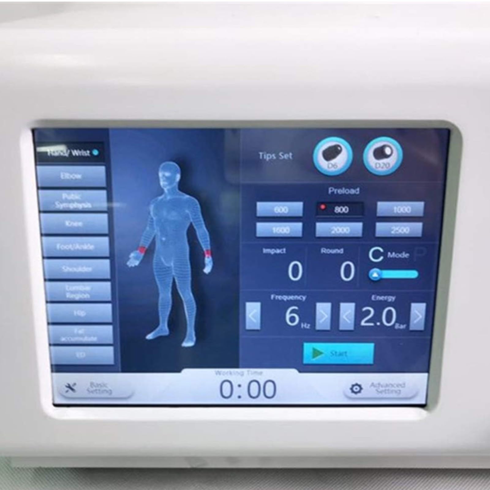 Macchina per Terapia Ad Onde D'urto Strumento Pneumatico per Fisioterapia Ad Onde D'urto Massaggiatore Muscolare Profondo Dispositivo Relax con 11 Teste Massaggianti per Sollievo dal Dolore