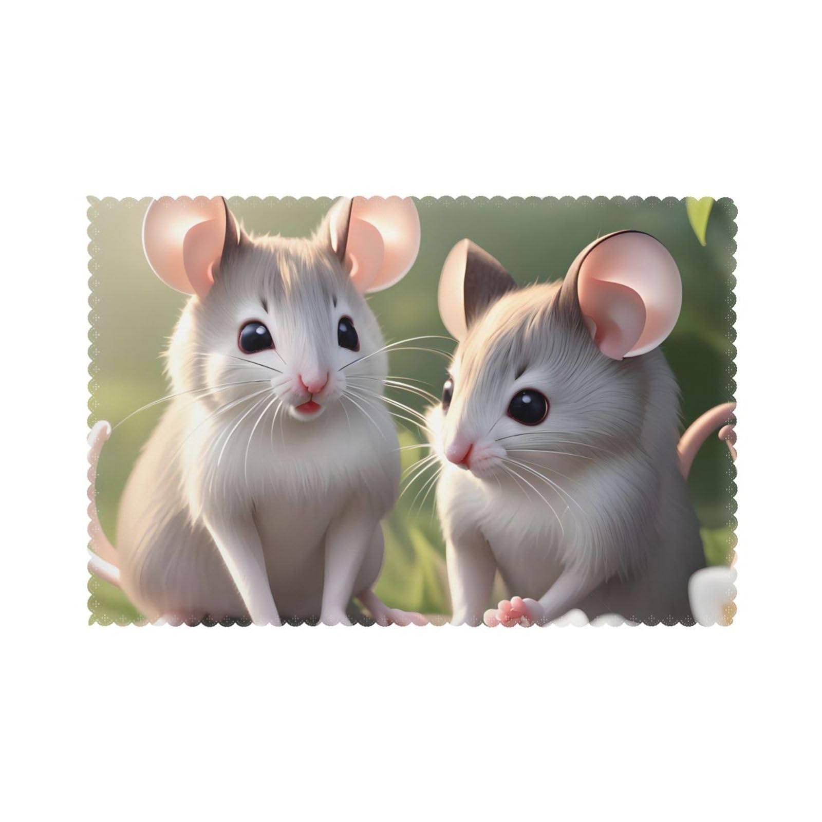 Mouse in Love Placemat set of 6, oil-proof, washable, suitable for kitchen, restaurant, party, etc.