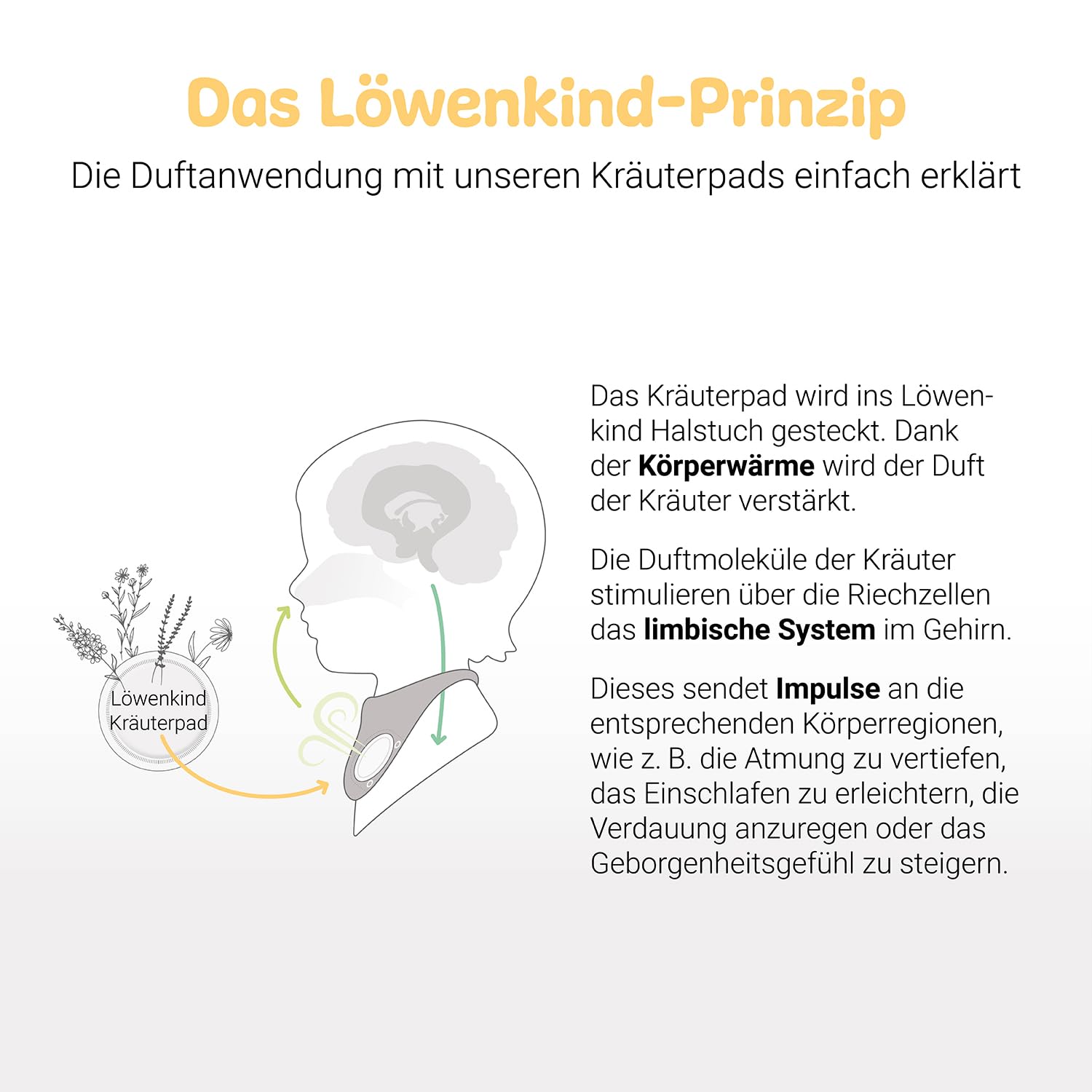 LÖWENKIND Baby Startklar-Set für typische Kinderwehwehchen | Erkältungszeit, Unruhe, Schlafprobleme, Bauchbeschwerden | 4x5 natürliche Kräuterpads | Musselin-Halstuch aus 100% Bio-Baumwolle (Grau)