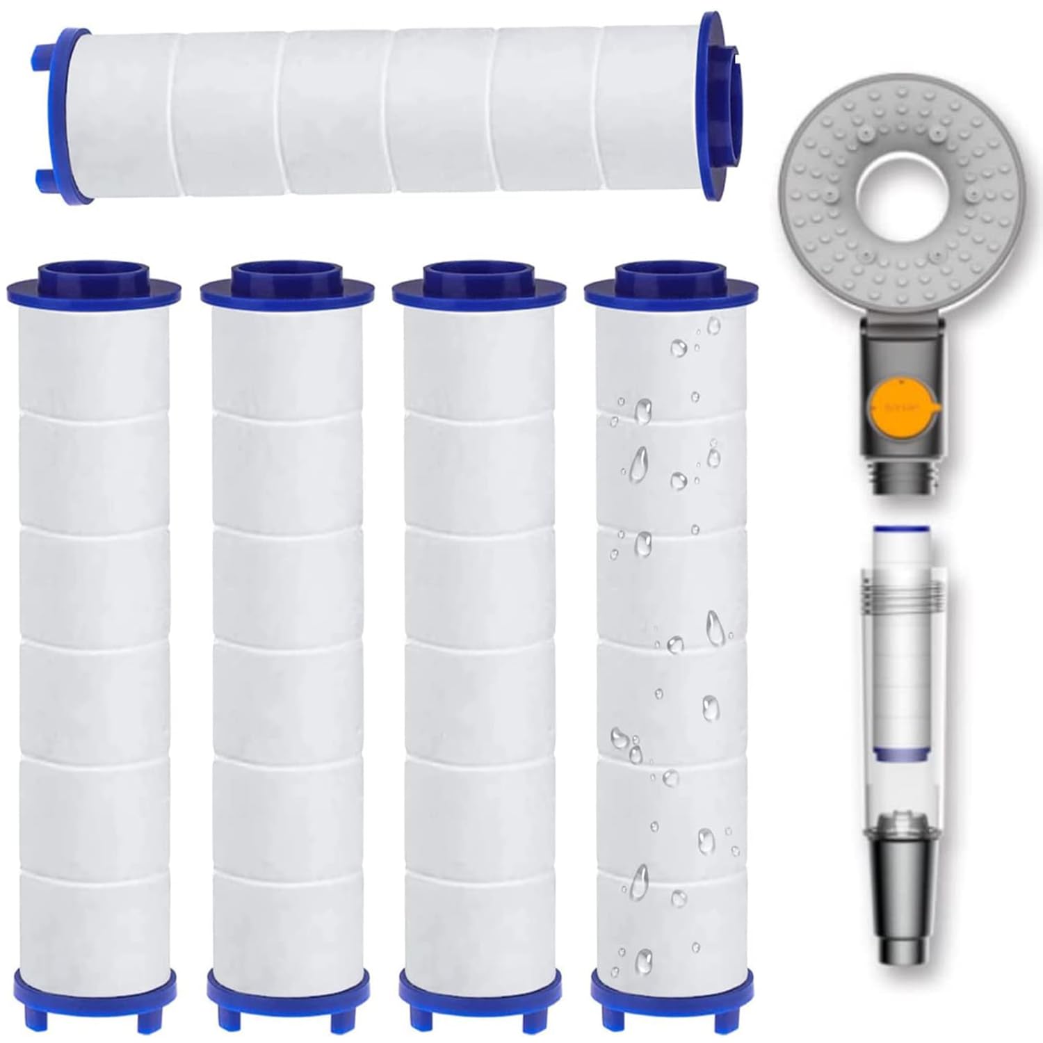 5 PP Baumwoll Filter Für Duschkopf - 7,5x2,5cm Chlor Entfernung