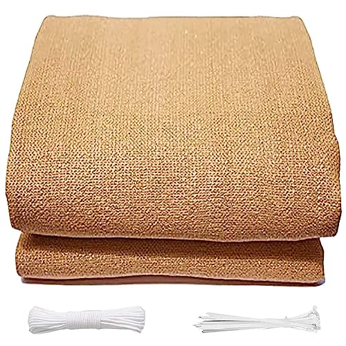 Valla de malla de privacidad de 26 x 217 pulgadas, color amarillo arena, red de protección solar para exteriores con ojales y cuerda, ideal para privacidad de patio y protección contra el viento.