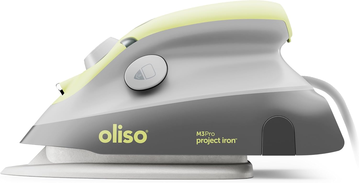 Oliso M3Pro Project Steam Iron with Solemate – for Sewing, Quilting, Crafting, and Travel | 1000 Watt Ceramic Soleplate Steam Iron | Pistachio Oliso M3Pro Project Steam Iron with Solemate – for Sewing, Quilting, Crafting, and Travel | 1000 Watt Ceramic Soleplate Steam Iron | Pistachio