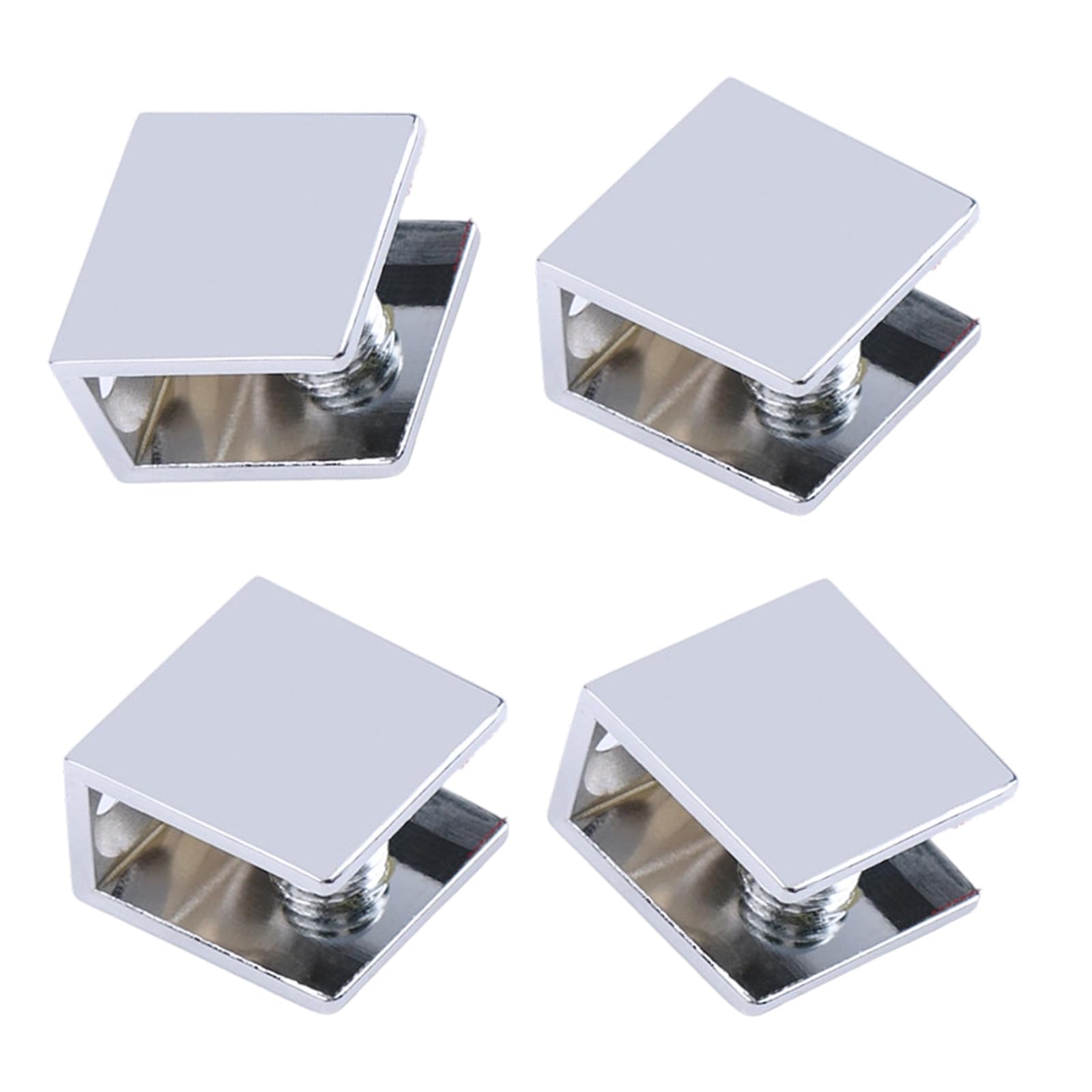 Kaeltsyn Multicolor 4Lots Stable Zincs Alloys Glass Clamps Adjustable Shelf Brackets For Wine Cabinet Display Case Organizers Durability Zincs Alloys Shelf Brackets