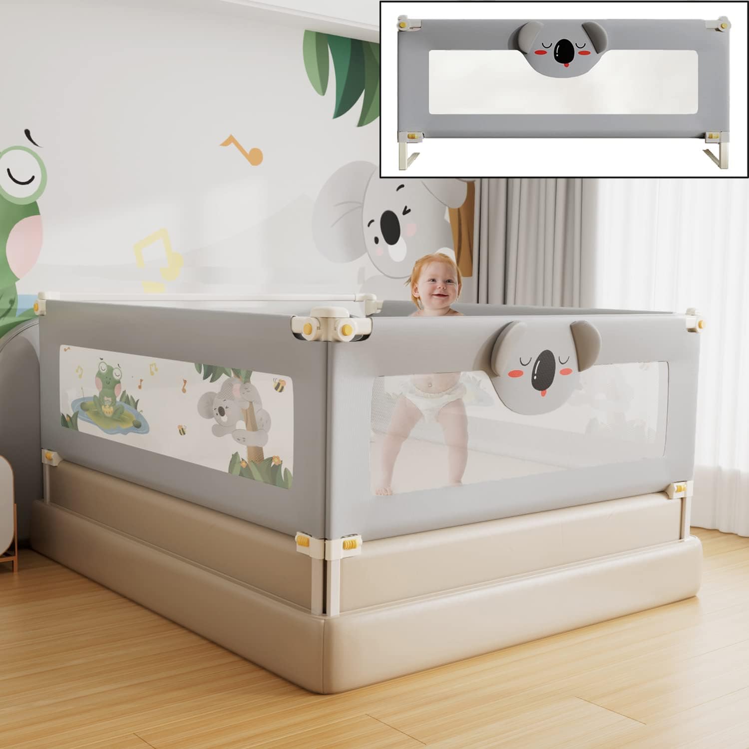 EAQ Bed Rail for Toddlers,Free Installation Infants Safety