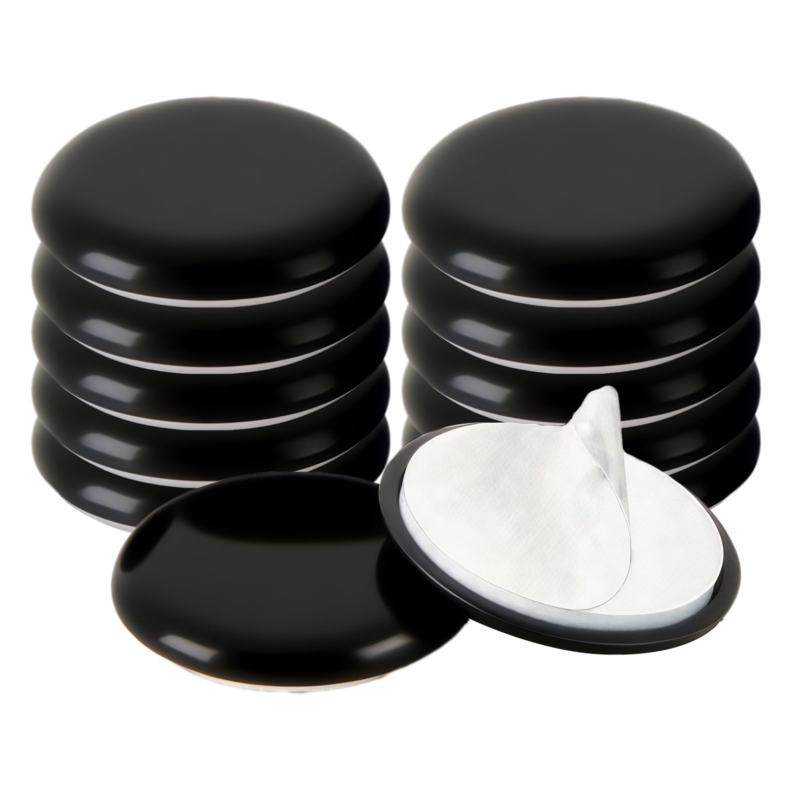 Hgenahgtf Black 25Mm Thick Furniture Pad Auto Adhesive Not Slip Protectors Upgrades 12Pcs For Hard Wood Floor Defense & Quiet Gliding Noise Reducing Furniture Legs Pad