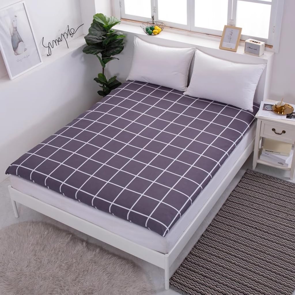F,60 * 200CM,Giapponese Lavabile Morbido Futon Pavimento Materasso Copertura con Cerniera Completamente Chiuso Materasso Protettore, può Essere Utilizzato Anche per Copertine