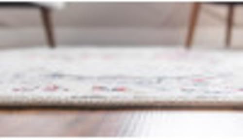 Miniatura 7 de Unique Loom Charm Collection - Alfombra de área moderna, bohemia, envejecida, borde, 9' 0" x 12' 0", marfilazul