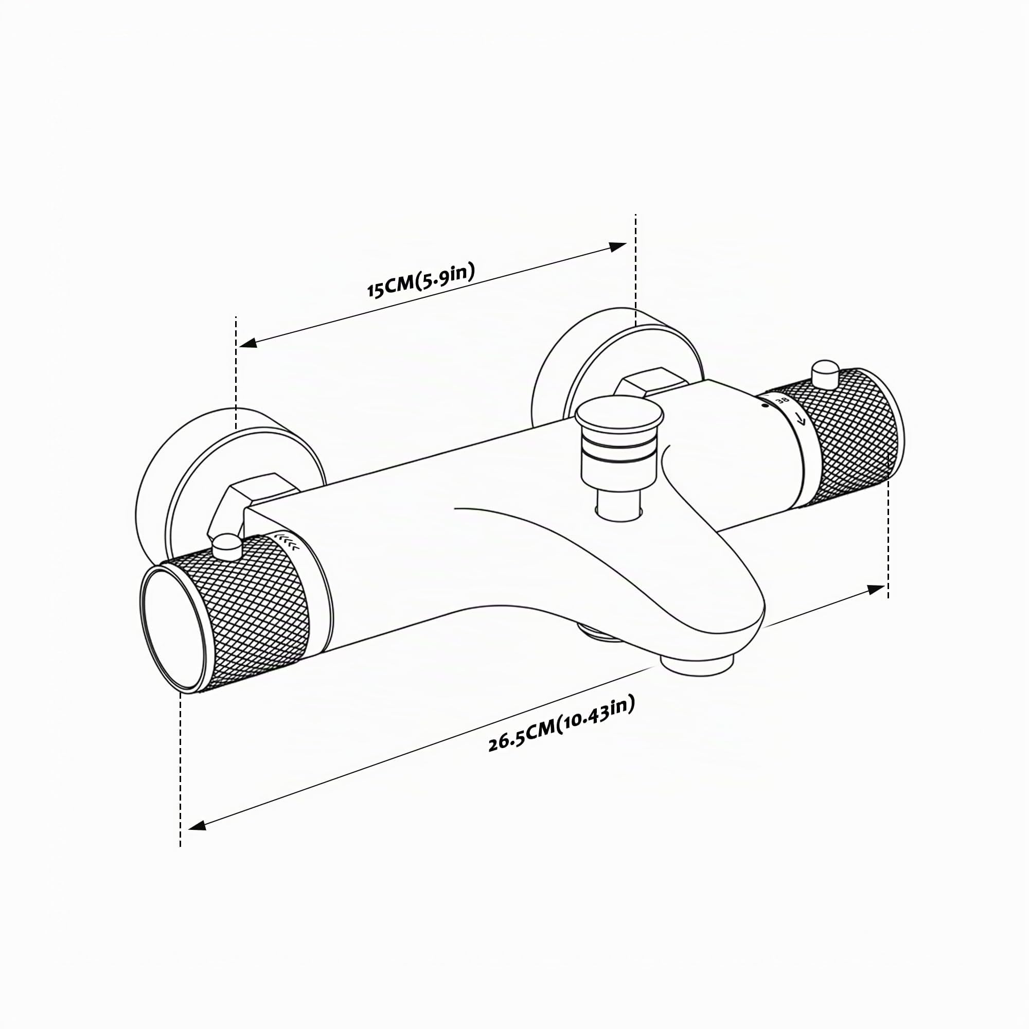 Mezclador Termostatico para Baño,Grifo Ducha Thermostatico,Grifo de Ducha,Cromo