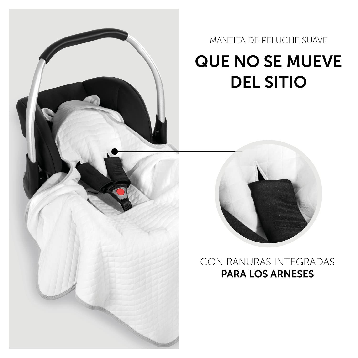 hauck Snuggle N Dream Manta Envolvente para Recién Nacidos - Arrullo para Bebés de Algodón - Con Ranuras Compatible con Arnés de 3 y 5 Puntos - Lavable a Máquina