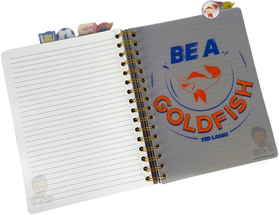 Ted Lasso Tab Journal Notebook, Spiral Bound, 144 Lined Pages, 8 x 7 inches