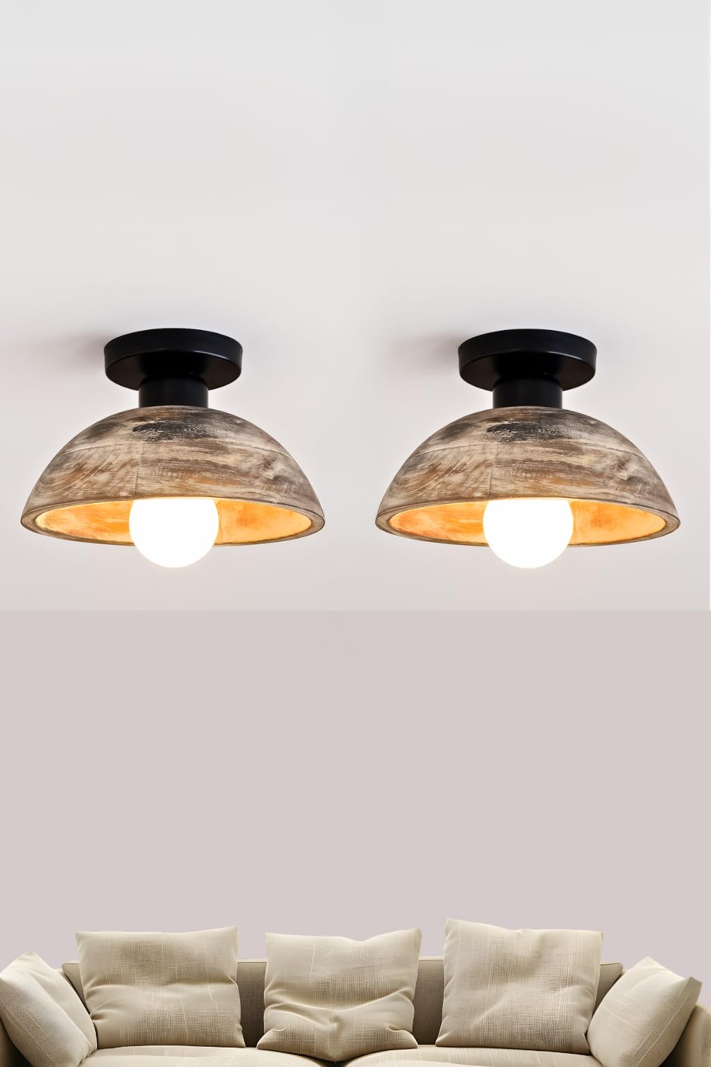 Walnut Wood Ceiling Light - Modern & Rustic -11 Walnut Wood Ceiling Light - Modern & Rustic -11