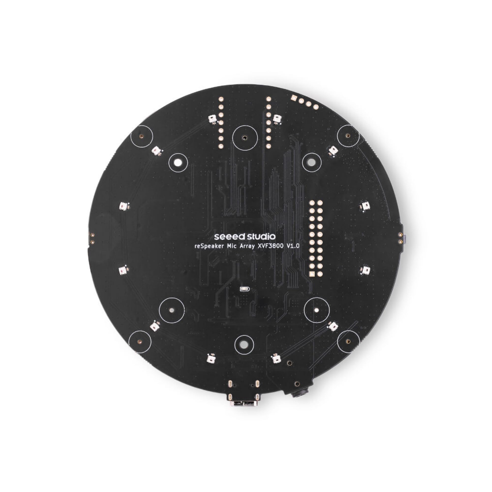ReSpeaker XVF3800 4-Mikrofon Array USB Sprachmikrofon Modul | XMOS AI Geräuschunterdrückung, Für Raspberry Pi, Für ESP32, Für PC, Smart Home Sprachsteuerung