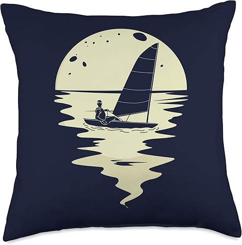Vista 4 de Sailing evening Yachting Sailboat Sailing Sailboat Sailor Throw Pillow