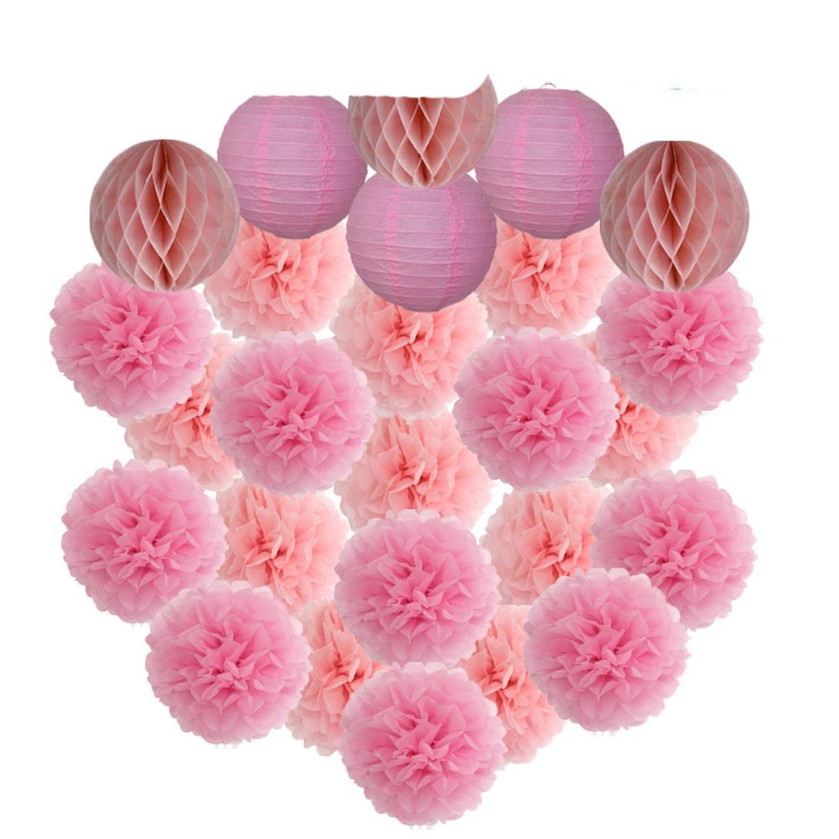 Bambini Ragazzo Ragazza 1 ° Compleanno Festa Bomboniera Fai da Te Blu Bianco Rotonda Lanterna di Carta 6"8" 10"12" Battesimo Del Bambino Decorazione di Nozze A Nido D'ape-Grigio Giallo Set, 8 pol
