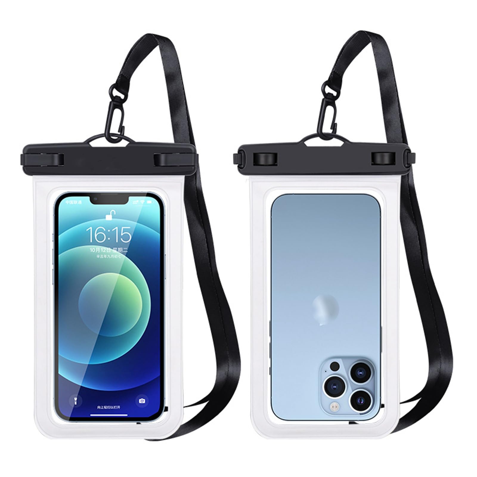YANYULI ぼうすいケース スマホ防水ケース 2枚セット 携帯電話ドライバッグ スマホ保護 防水携帯ポーチ タッチ可 全面クリア 顔認証 お風呂 温泉 釣り 登山 水中撮影 気密性 7インチ以下機種対応 (クリア)
