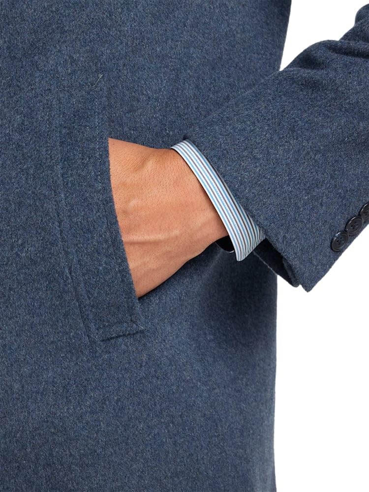 Paul Fredrick Men's Wool Blend Topcoat Blue 3X Large Tall - Image 8