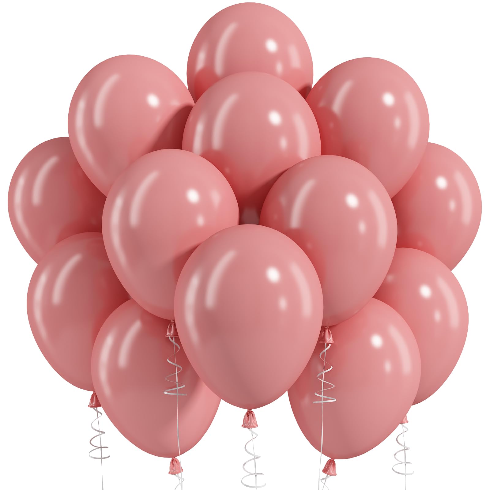 Dusty Pink Balloons, 12 Inch Boho Pink Latex Party Balloons for Women Girls