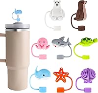 Vista 9 de Stanley - 8 fundas para popotes para vasos Stanley de 30 y 40 onzas, tapas de popote en varias formas, regalos para el Día de la Madre para mujeres