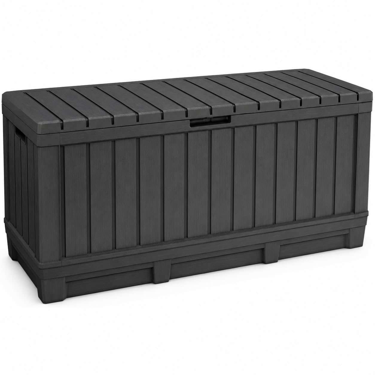Koll Living Kentwood - Scatola da giardino da 350 litri, colore antracite, con funzione di seduta per cuscini, attrezzi da giardino o giocattoli per bambini, impermeabile e ben ventilato