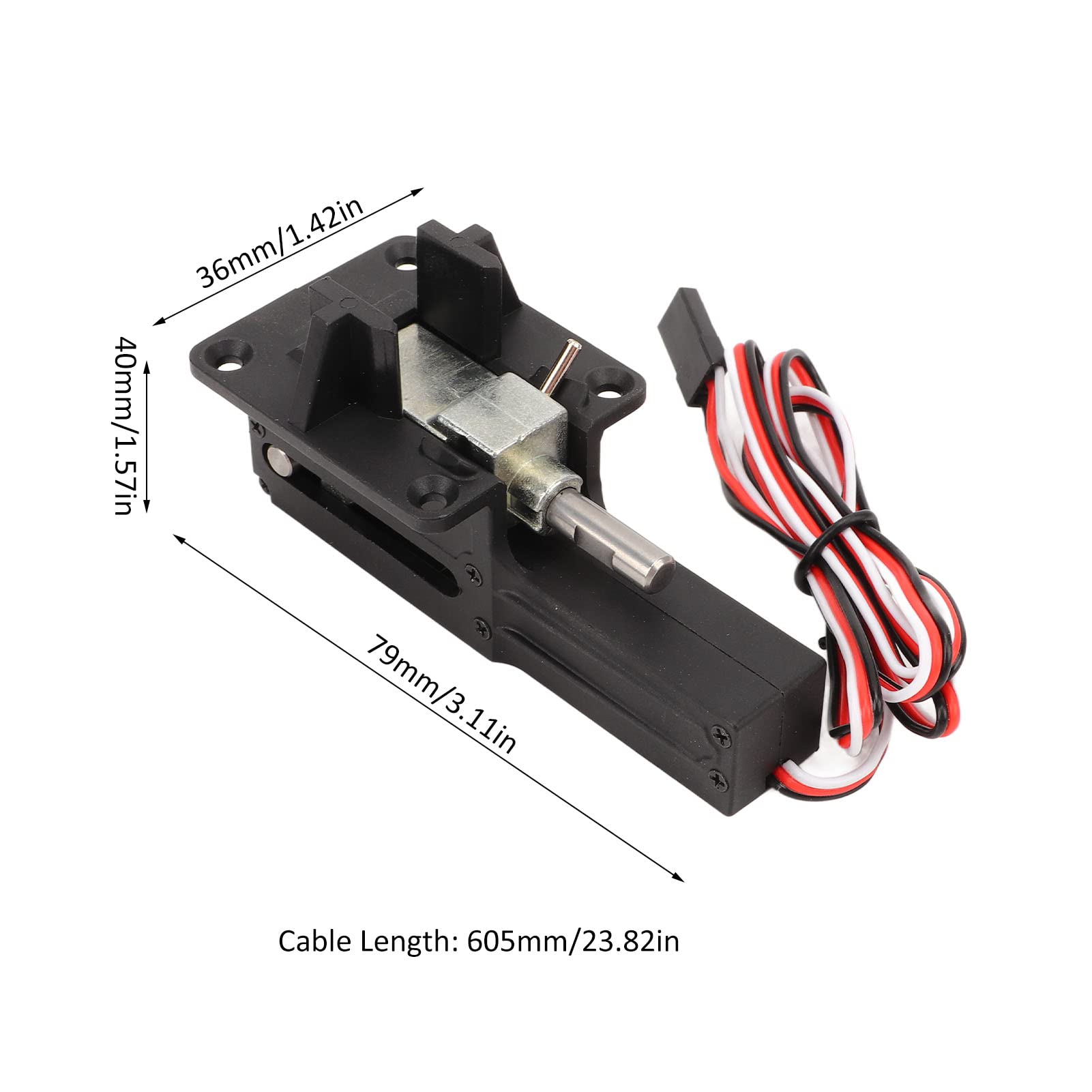 RLG4 Tren de Aterrizaje Retráctil Electrónico RC de 90 Grados, Aleación Aluminio, Negro, Ideal para Aviones ala Fija