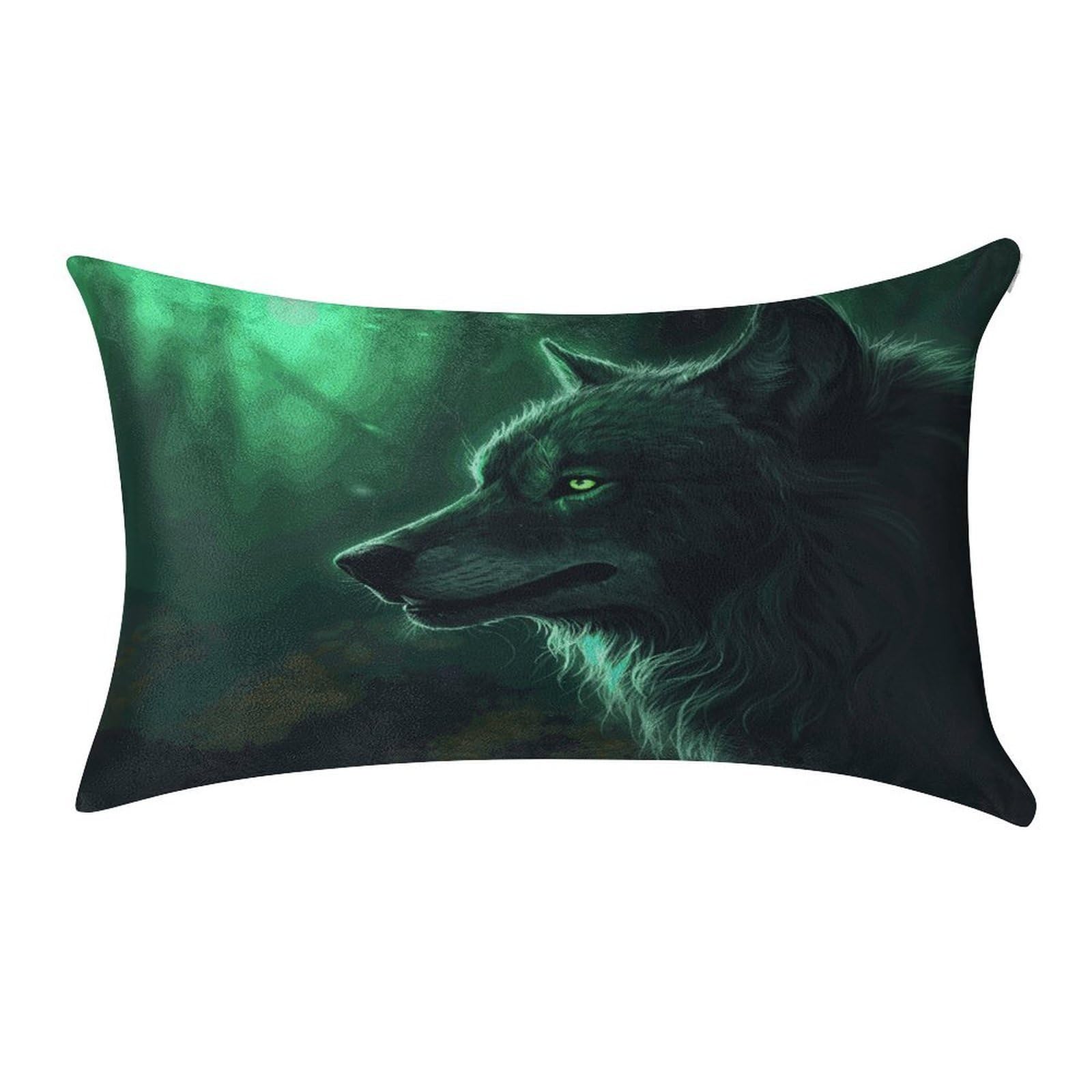 Btcowzrv Style Green Wolf Pillow Cover Pillow Case Pillowcase