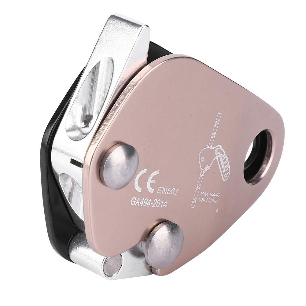 Pilipane Climbing Descender Self Braking Stop Rope Grab Stopper Gear for Mountaineering Made of Quality Aluminum Material Anti Deformation Sturdy and Durable Suitable for Rock Climbing and