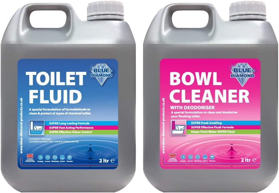 Netagon Eco Friendly 2L Superior Toilet Rinse & Fluid Cleaner for Caravan Motorhome & Camping (Twin Pack - Rinse & Fluid)