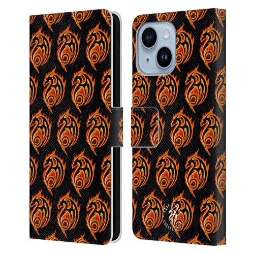 Étui en cuir iPhone 14 Plus Anne Stokes Dragon aux finitions art