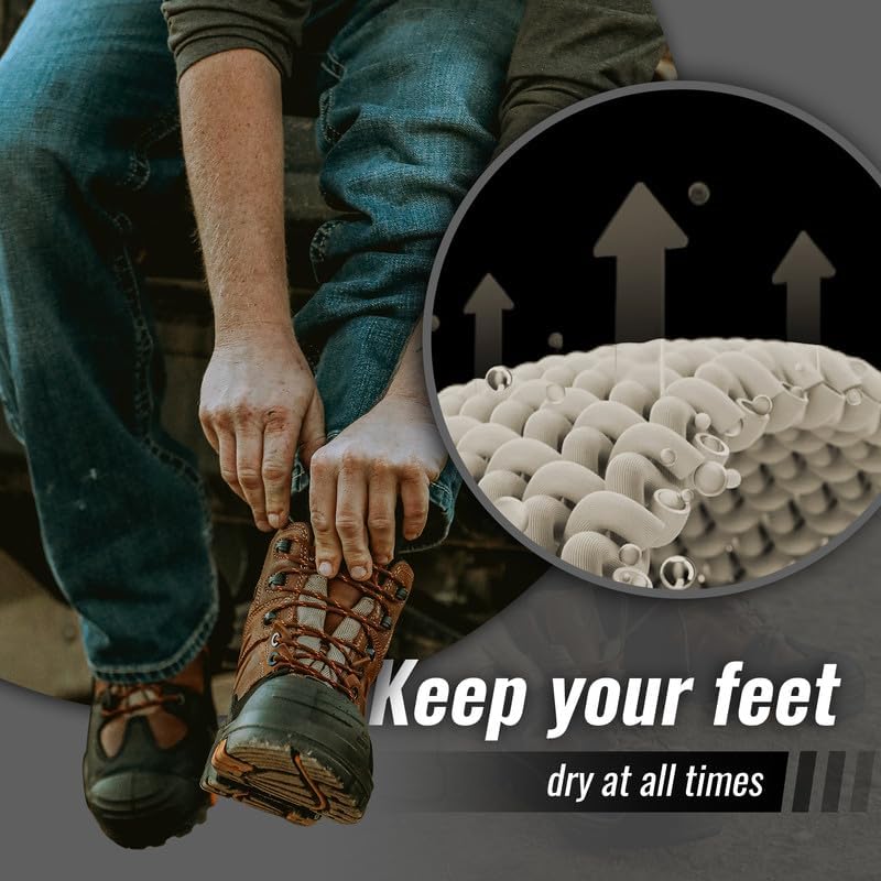 Miniatura 6 de ROCKROOSTER Botas de trabajo Woodland para hombre, 6 pulgadas, con puntera compuesta con cordones, sin metal, soporte al tobillo, impermeables,