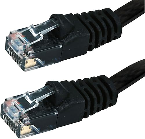 Miniatura 3 de Buhbo Cable de red Ethernet plano Cat6 de 2 pies RJ45 (paquete de 5), color negro