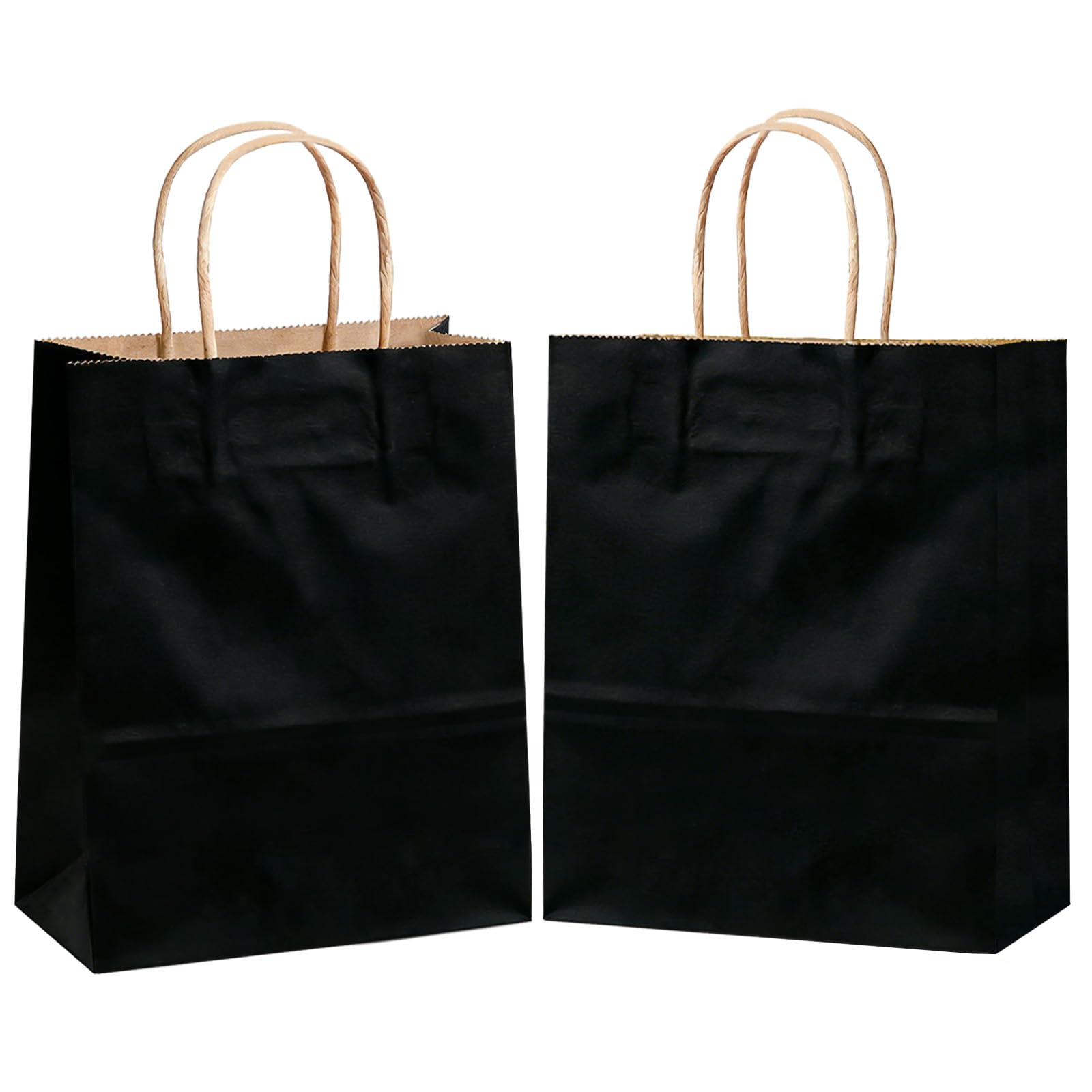 Black Gift Bags with Handles, 18pcs Large Paper Party Bags, 23X12X30cm Kraft Black Paper Bags for Christmas Birthdays Gifts