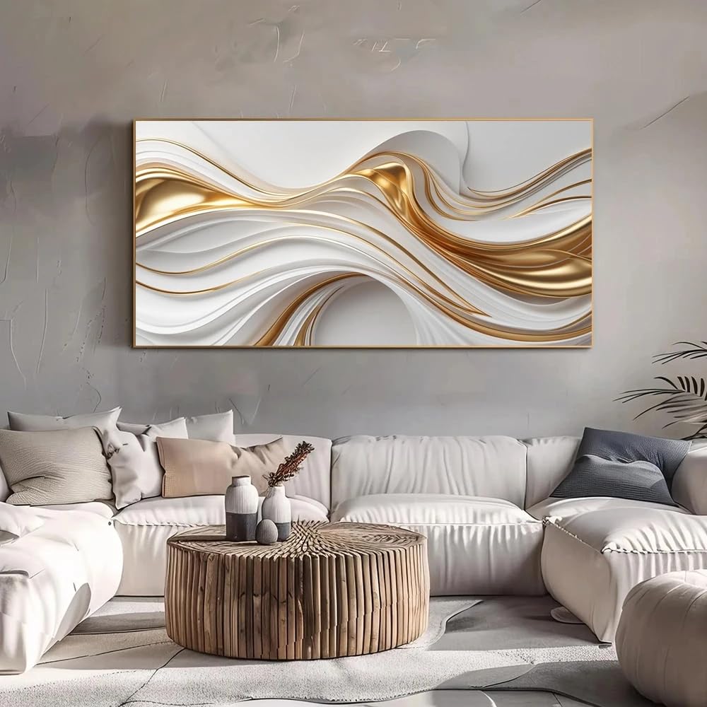LTjiajuypd Canvas Prints Poster Abstract Wall Art, Luxury Decor Contemporary Marble Black Gold Office Home interior Decoration(60X120cm)
