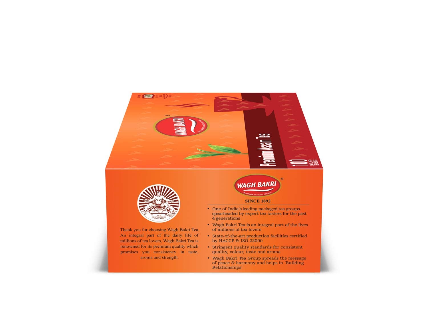Wagh Bakri Premium Assam Tea - 100 Tea Bags, 0.2 kilograms, Pack of 1 3