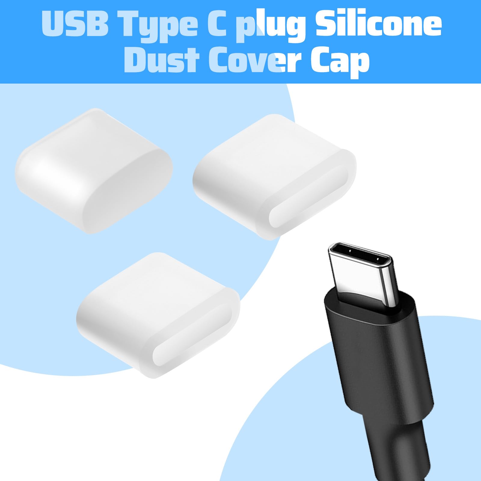 20 Pezzi Tappi Antipolvere USB-C In Silicone, Protezione Per Porta Di Ricarica Per Smartphone E Tablet, Colore Nero