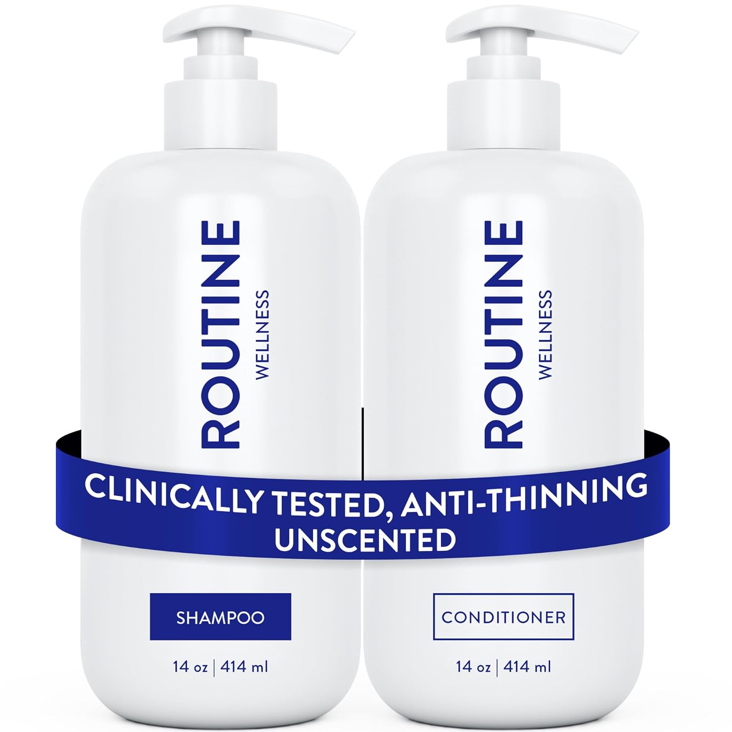 Routine Wellness Anti-Thinning Shampoo and Conditioner Set for Thinning Hair – Biotin DHT Blocker Women & Men – Color Safe Shampoo for Hair Loss & Healthier Hair – Unscented (Pack of 2) Routine Wellness Anti-Thinning Shampoo and Conditioner Set for Thinning Hair – Biotin DHT Blocker Women & Men – Color Safe Shampoo for Hair Loss & Healthier Hair – Unscented (Pack of 2)