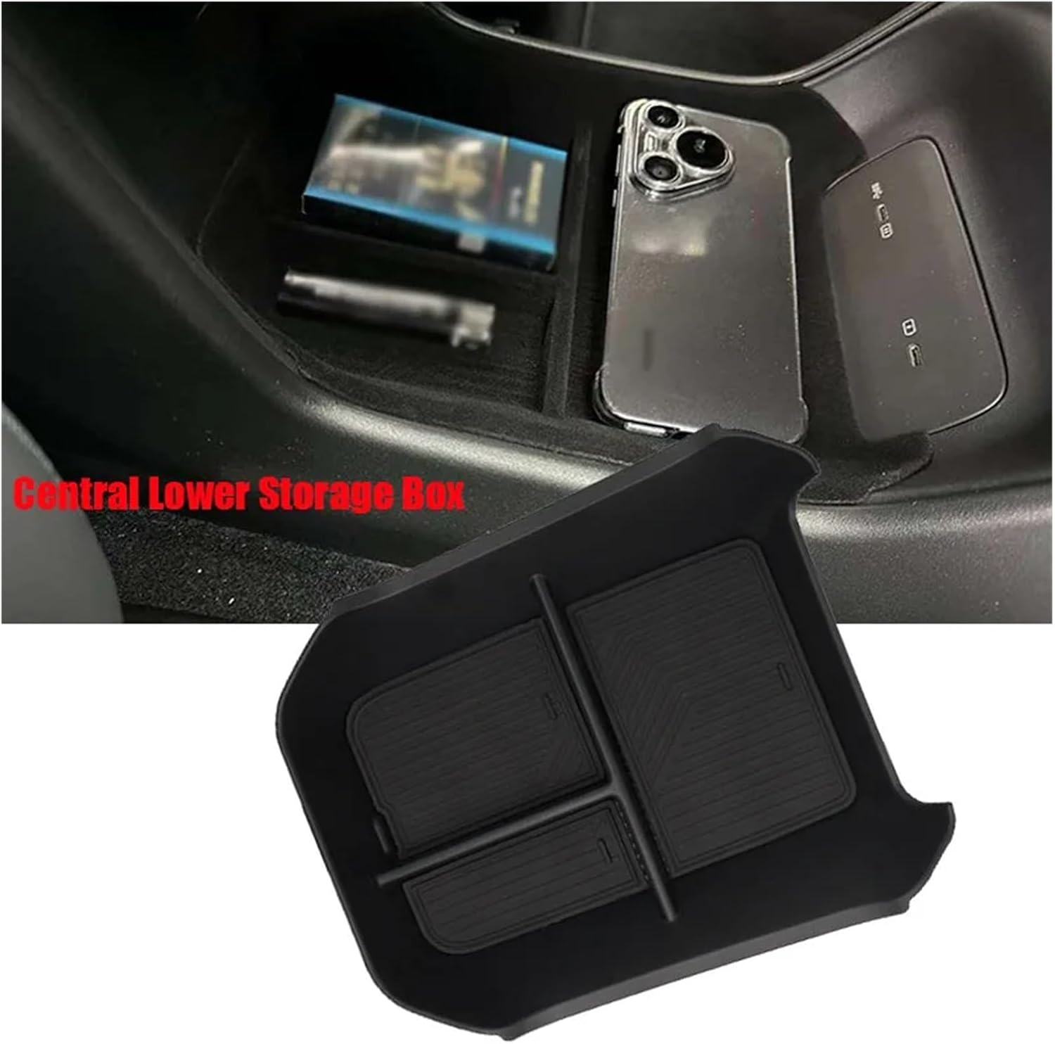 Compatible Zeekr 7X 2025 2026 Car Armrest Storage Box Central Dashboard Tray Interior Organizer Stowing Tidying Accessories(Central Storage Box)