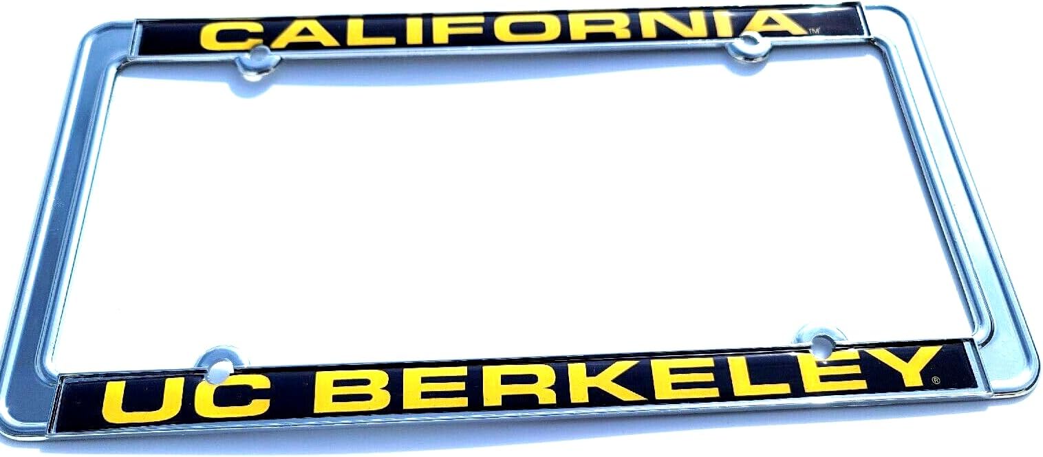 UC Berkeley Thin Chrome License Plate Frame Silver
