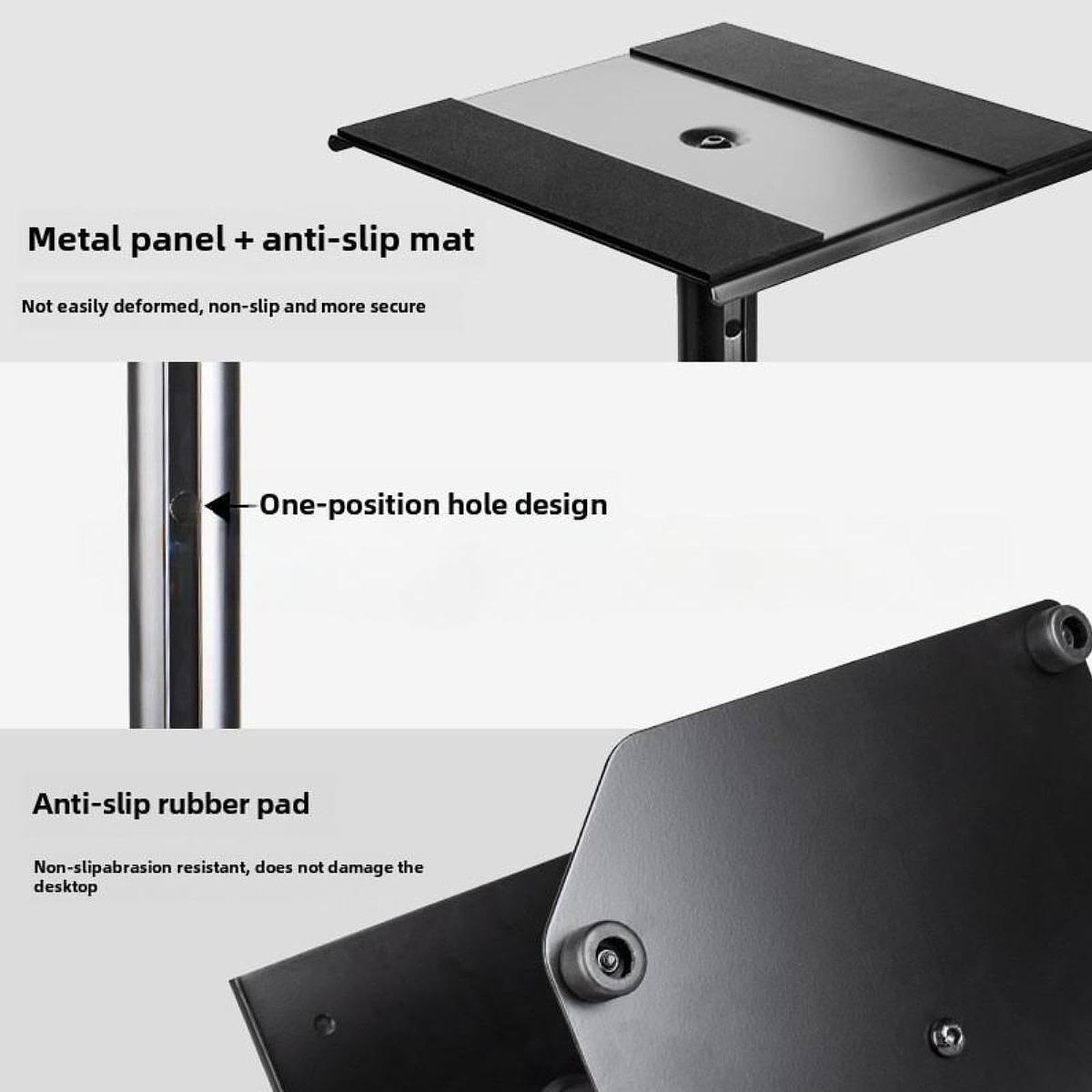 Support d'enceinte pour équipement Audio Surround Professionnel, Hauteur réglable, en Acier, pour Enceintes de bibliothèque et matériel Audio Surround, Noir, avec Pince en C