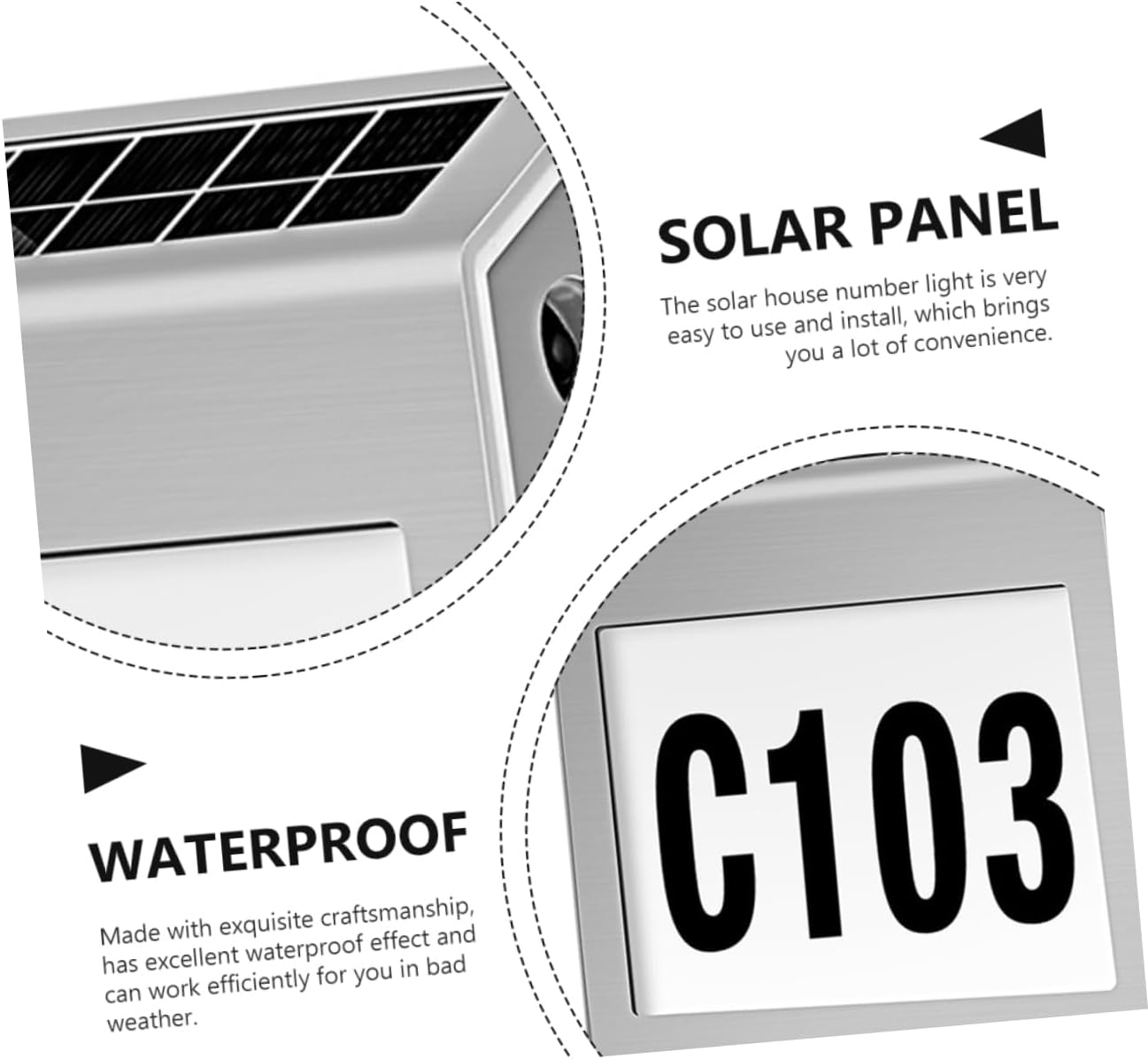 Lurrose 1set Solar Door Number Light Address Plaque Lamp for Outdoor Use Solar Powered House Numbers Easy Installation for Garden Porch Pathway