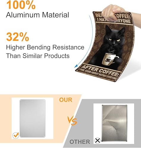 Miniatura 5 de ALKB Cartel de café con texto en inglés "Before Coffee I Hate Everyth" con texto en inglés "Before Coffee I Hate Everyon", decoración de barra de