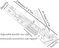 Vista 5 de Pata de cabra CNC ajustable para motocicleta, soporte de trípode universal de aluminio para motor y scooter, soporte lateral de pie modificado